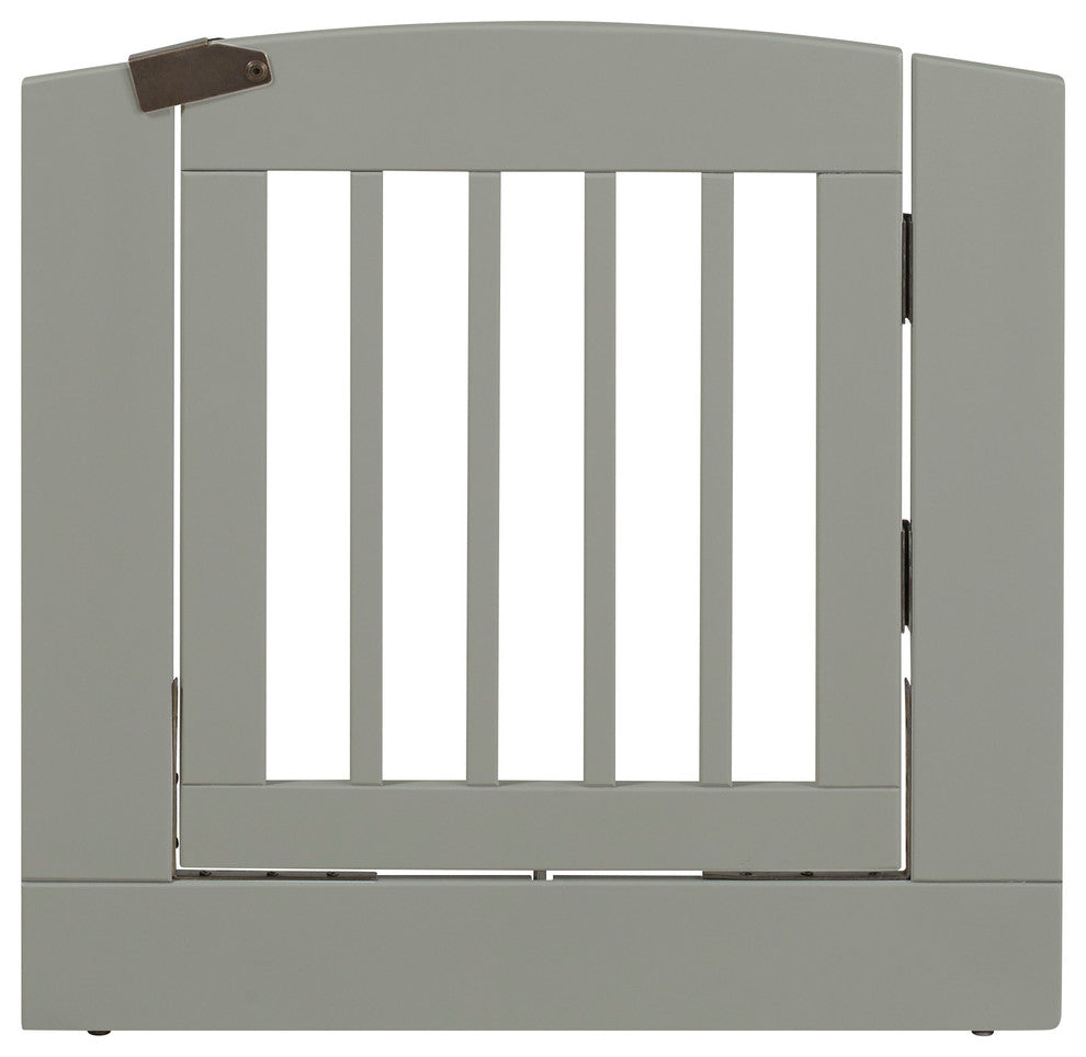 Ruffluv Individual Panel Pet Gate With Door, Medium 24", Gray