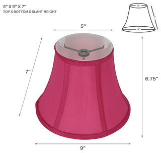 Bell Lamp Shade, 5x9x7", Fuchsia, Single