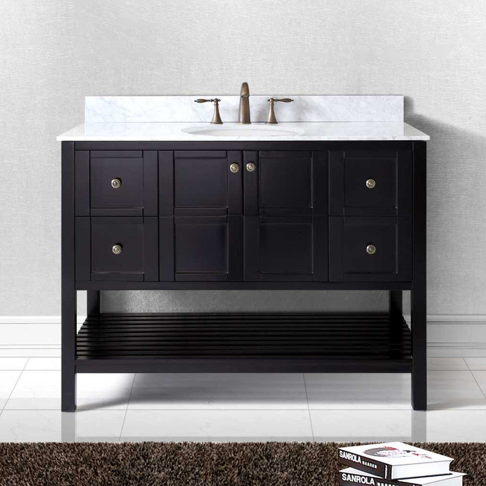 Winterfell 48" Single Bathroom Vanity Set, Espresso