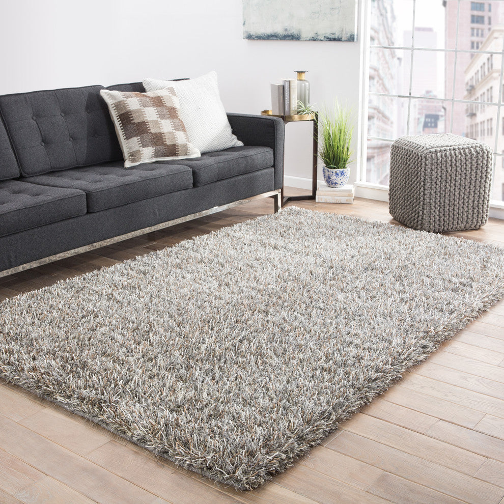 Jaipur Living Nadia Solid Silver/Tan Area Rug, 5'x8'
