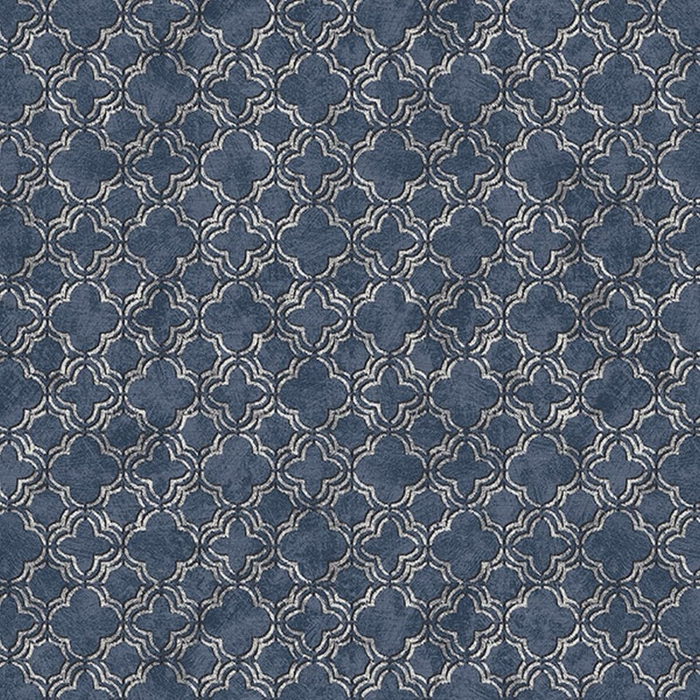 Classic Silks 2, Damask Stripes Silk Emboss Blue, White Wallpaper Roll