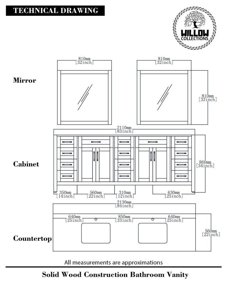 Cambridge 84 Double Sink Bath Vanity in Hale Navy Blue 2" White Quartz