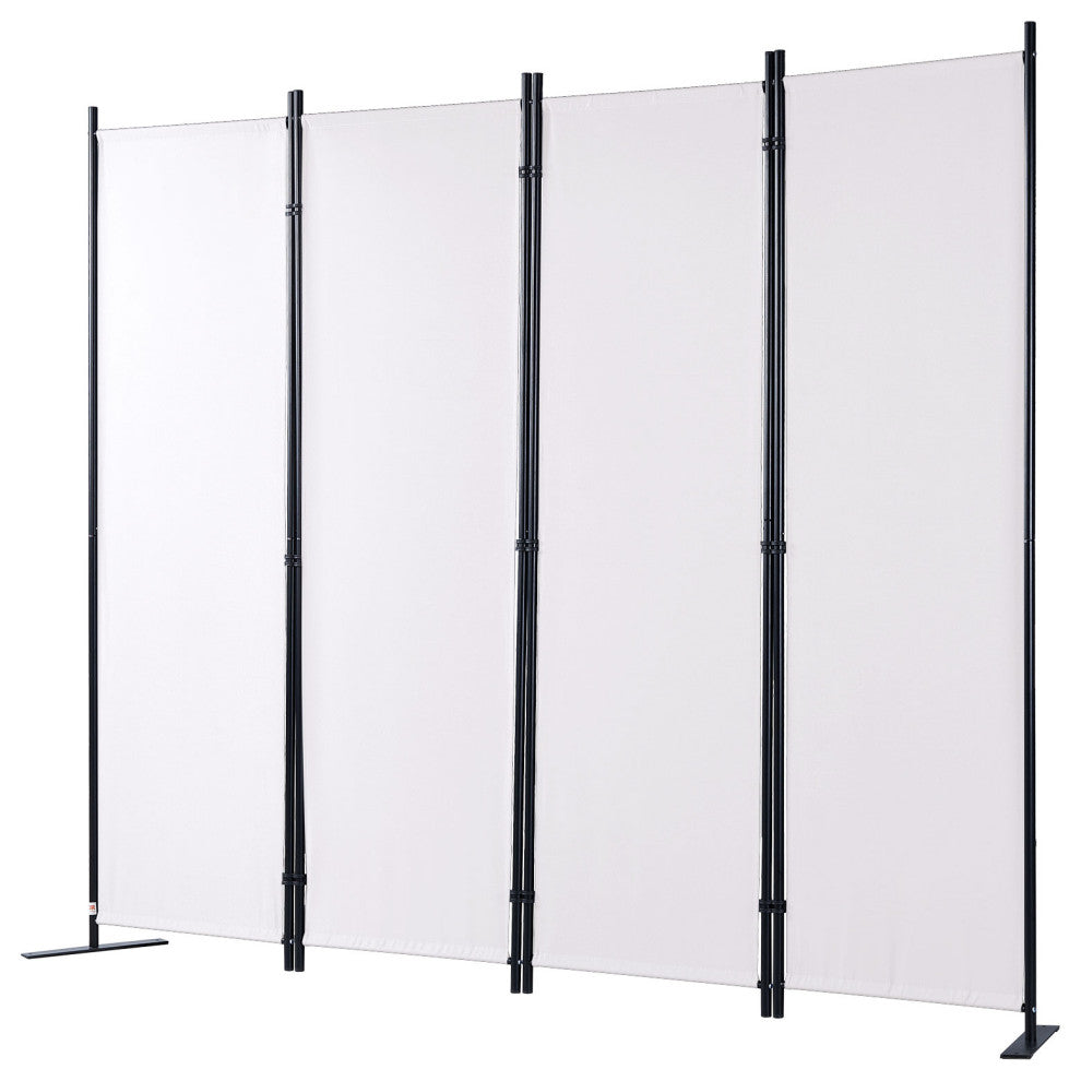 VEVOR Room Divider 4-Panel Folding Privacy Screen 88.2"x11.8"x67.3" White