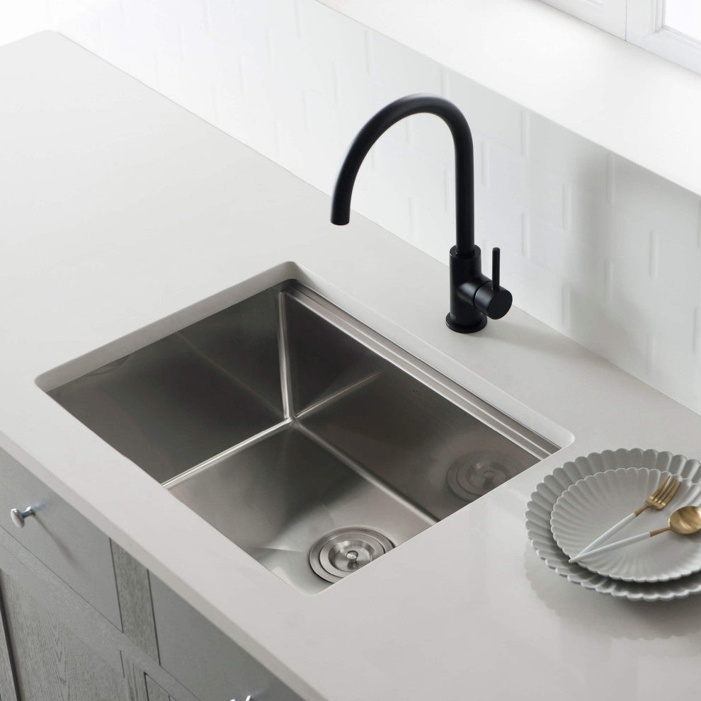 24"³ T-316 Stainless Steel Single Bowl Workstation Undermount Kitchen Sink