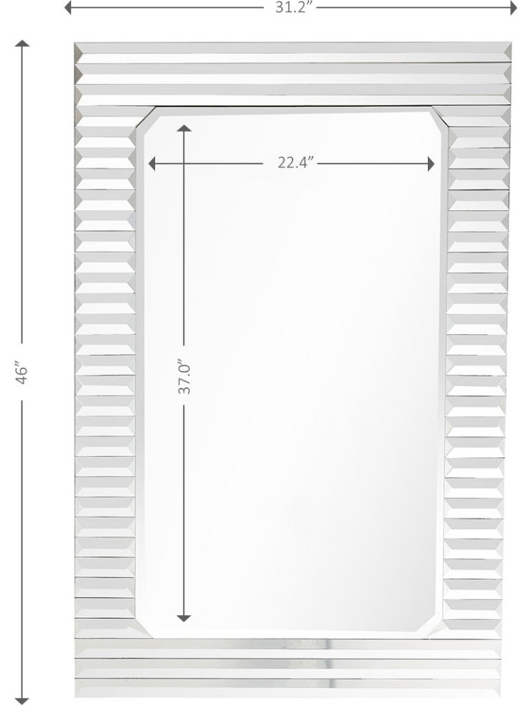 Antiqued Silver Finish Wall Mirror