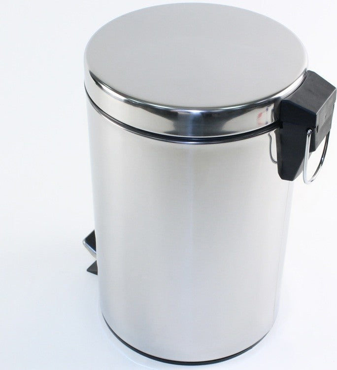 Round Polished Chrome Waste Bin With Pedal