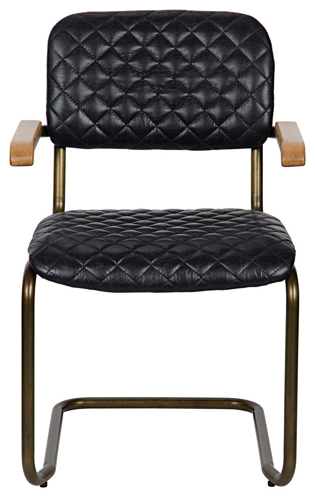 0045 Arm Chair, Vintage Black Leather