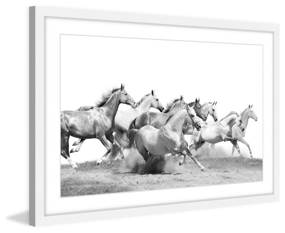 Marmont Hill, "Horseplay" Framed Painting Print, 18x12