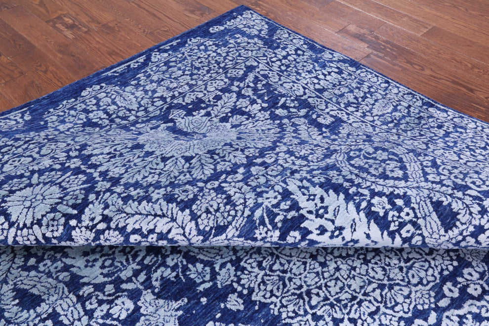 Persian Wool and Silk Hand Knotted Rug 8' 11" X 12' 1" Q9419