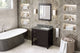 Astoria Transitional 36" Espresso Right Offset Sink Vanity, Boulder Cultured Mar