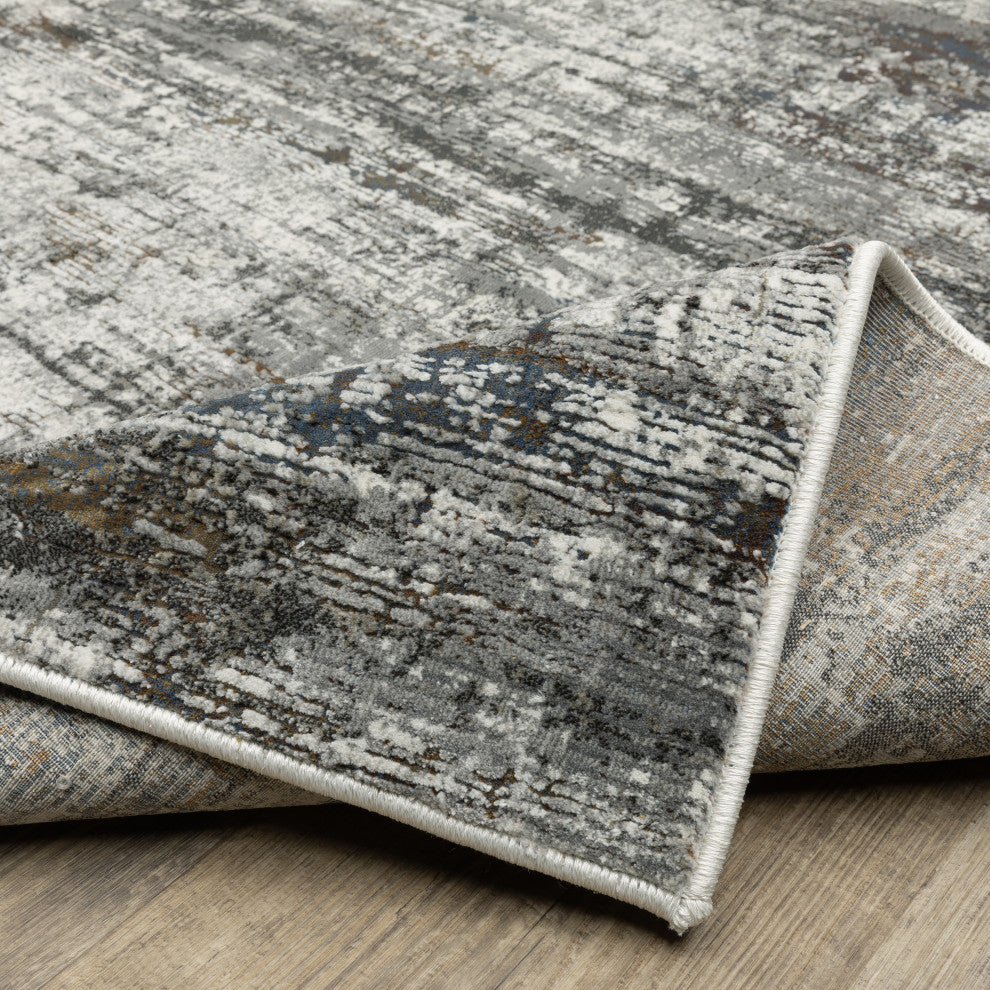 Galion Abstract Shading Charcoal/Grey Indoor Area Rug, 5'3"x7'6"