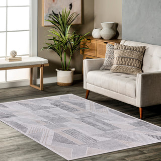 Low-Pile Auden Gray/Beige Rug, Gray, 10'x14'
