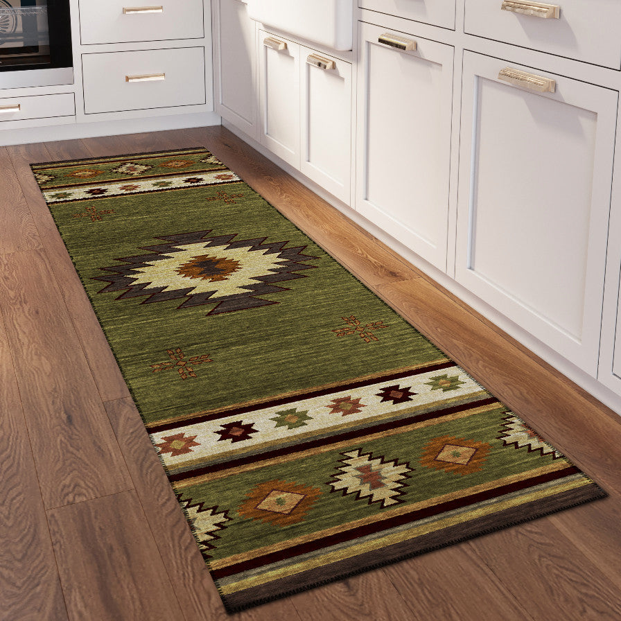 Addison Rugs Sonora ASO34 Green 2'3"x7'6" Rug