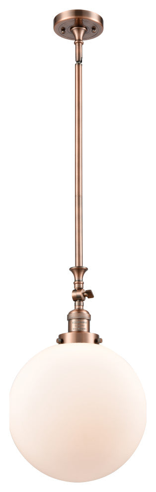 Beacon Mini Pendant, Antique Copper, Matte White