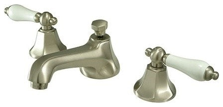 Kingston Brass Widespread Bathroom Faucet With Brass Pop-Up, Brushed Nickel