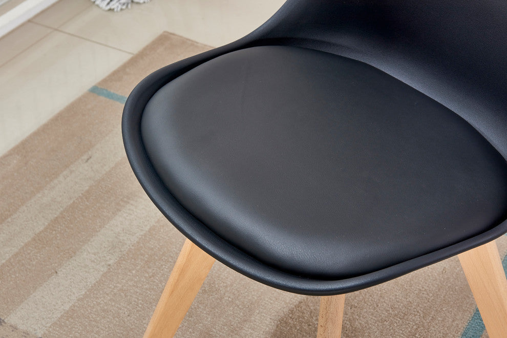 Mirage Mid Century Modern Side Chairs, Set of 2, Black