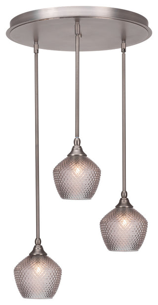 Empire 3-Light Cluster Pendalier, Brushed Nickel/Smoke Textured
