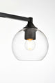 4 Light Black And Clear Bath Sconce