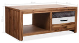 vidaXL Coffee Table End Table Accent Sofa Table Solid Wood Acacia 35.4 Inch