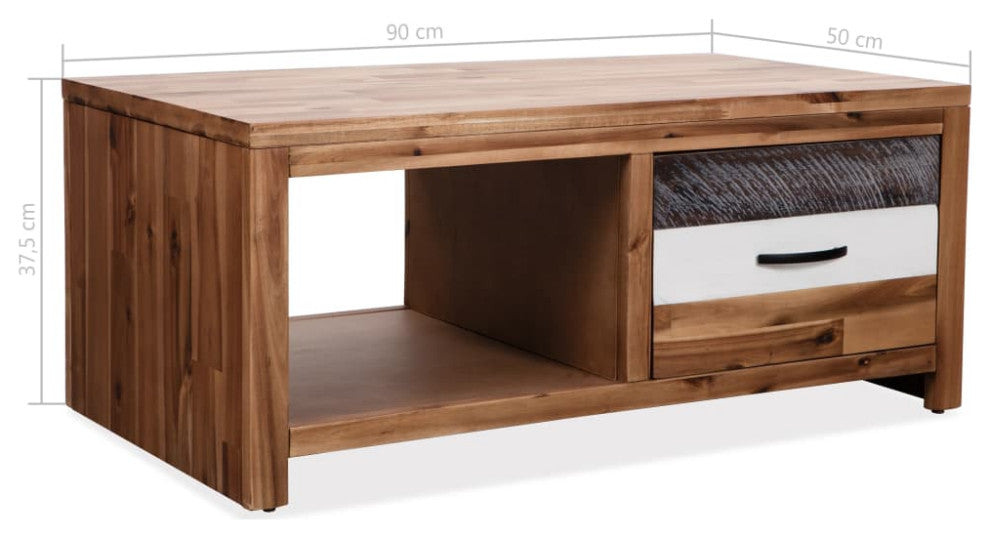 vidaXL Coffee Table End Table Accent Sofa Table Solid Wood Acacia 35.4 Inch