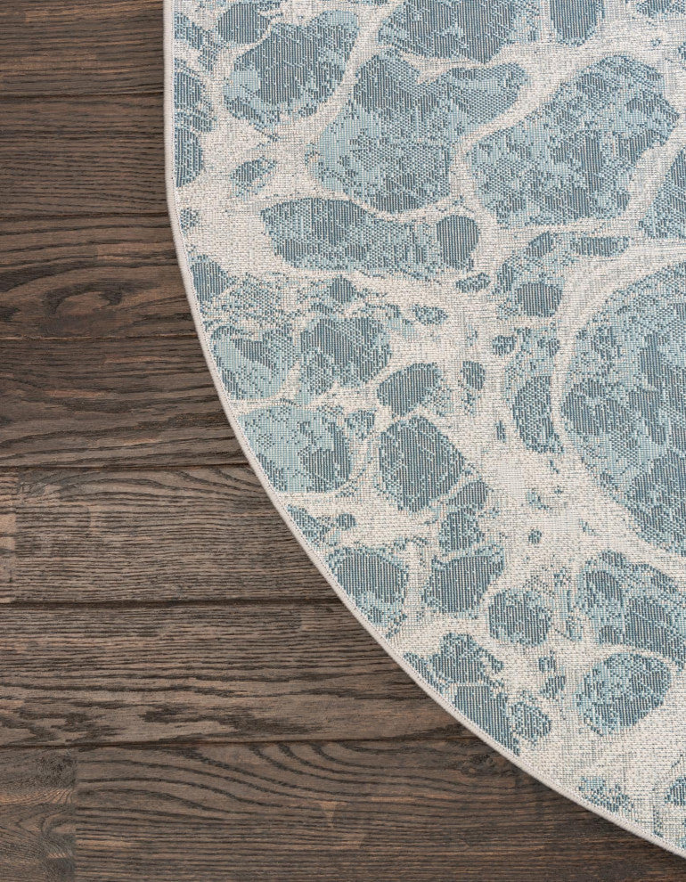 Unique Loom Oasis Breeze Area Rug, Blue, 5' 0 X 8' 0 Oval