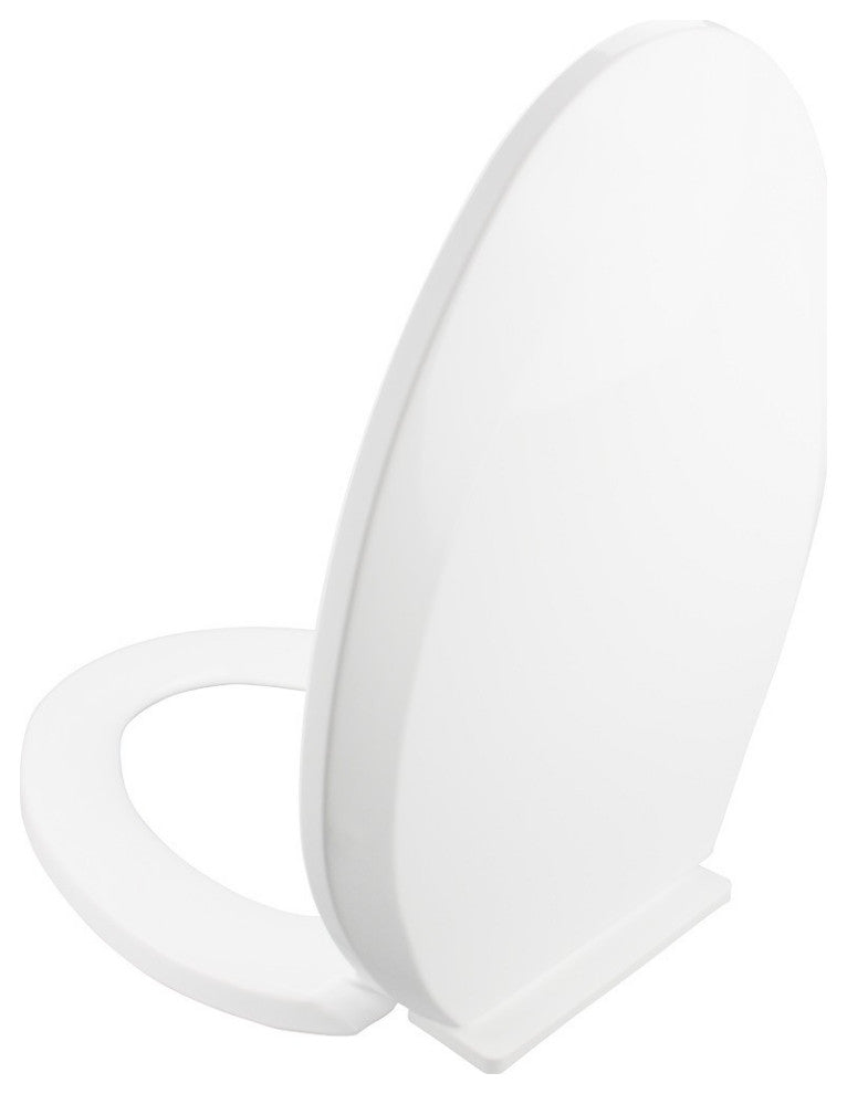 White Elongated Plastic Toilet Seat No Slam Slow Close Toilet Seat Lid Bumpers