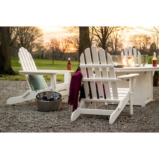 Folding Adirondack 6-Piece Conversation Fire Pit Table Set, White