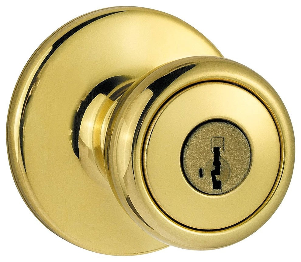 Kwikset 400T 3 RCAL RCSV1 Tylo Entry Knob, Bright Brass