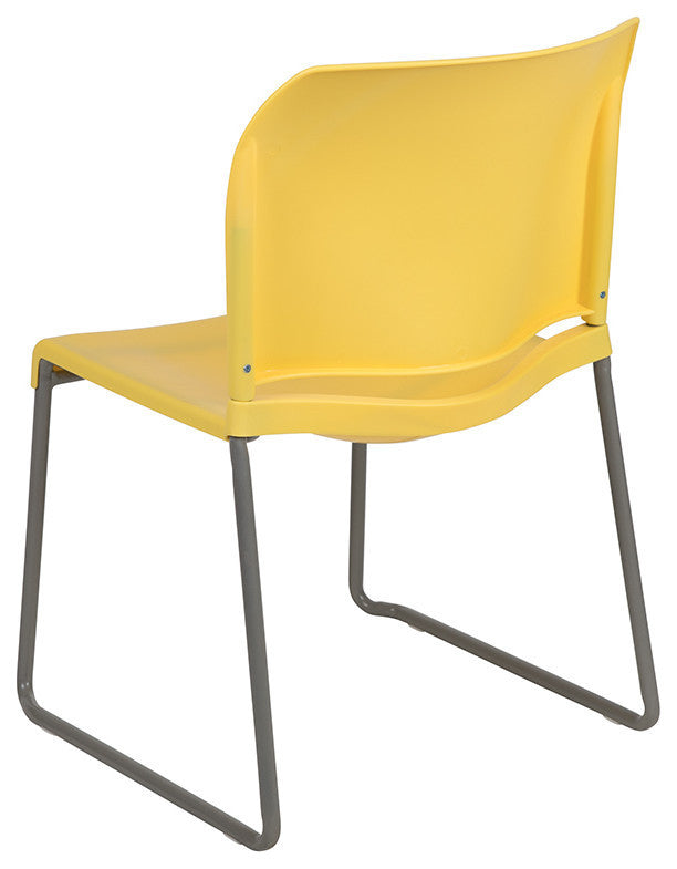 Hercules Series 880 Lb. Capacity Full Back Contoured Stack Chair-Sled Base, Yell