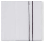 350 TC White Sheet Set With Gray Stripe Embroidery, Queen