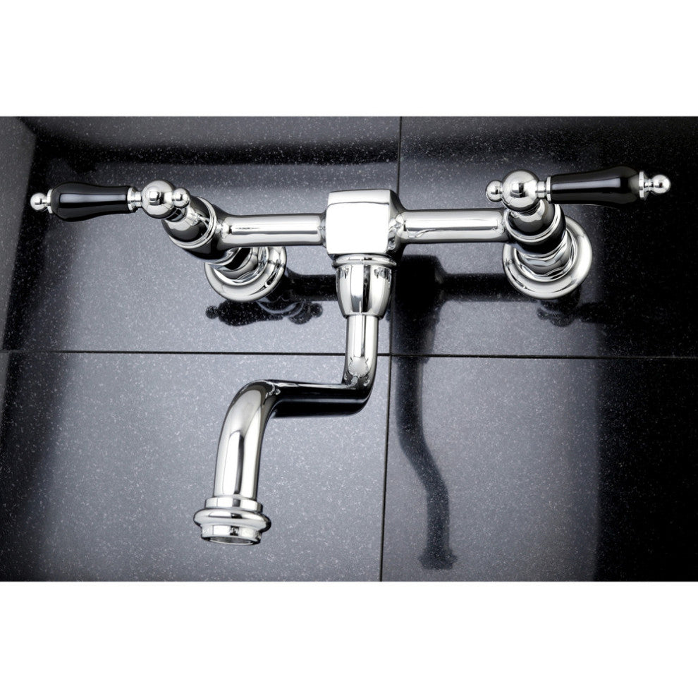 Kingston Brass Wall Mount Bathroom Faucet, Polished Chrome