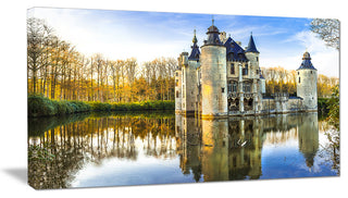 Fairytale Medieval Castles, Large landscape Canvas Art Print, 60"x28"