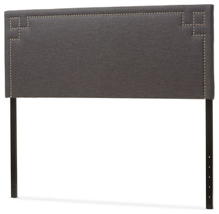 Geneva Modern Dark Gray Fabric Upholstered Queen Size Headboard