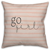 Go Girl Stripes 18x18 Spun Poly Pillow