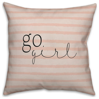 Go Girl Stripes 18x18 Spun Poly Pillow