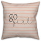 Go Girl Stripes 18x18 Spun Poly Pillow