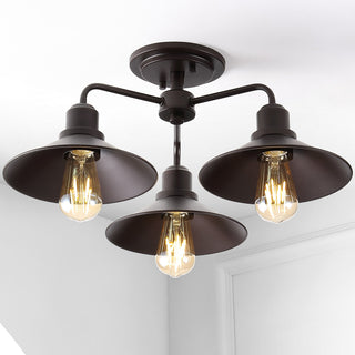 Calvin 18.5" 3-Light Iron LED Pendant, Oil Rubbed Bronze