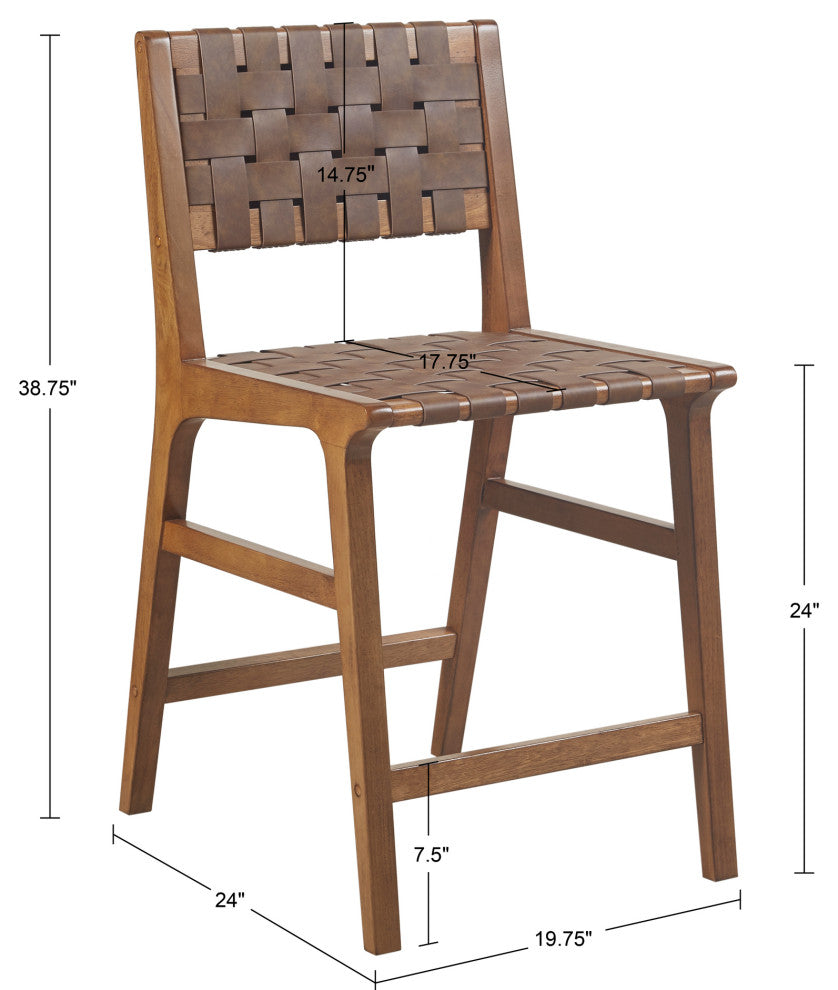 INK+IVY Oslo Accent Chair Counter Stool Dining Chairs, Brown, Counter Stool