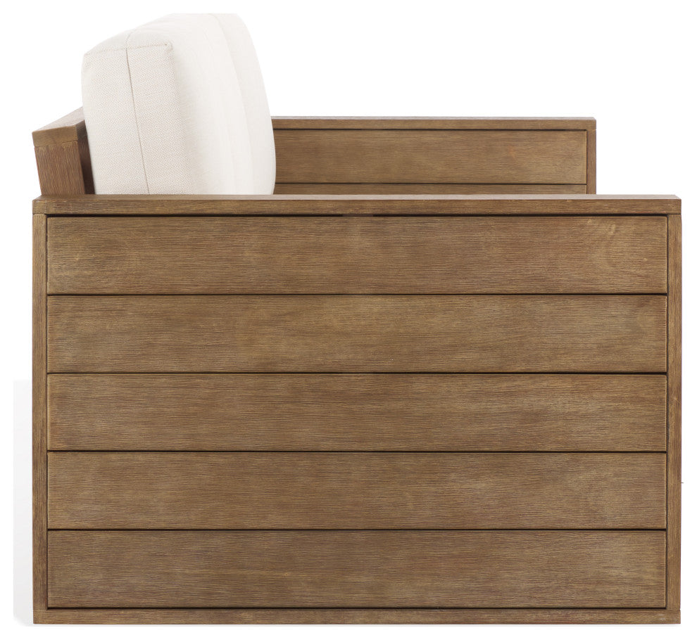 Safavieh Couture Indoor-Outdoor Santiago Eucalyptus Patio Sofa, Natural/Beige