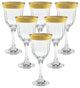 Red Wine Set of 6 Melania Collection Gold