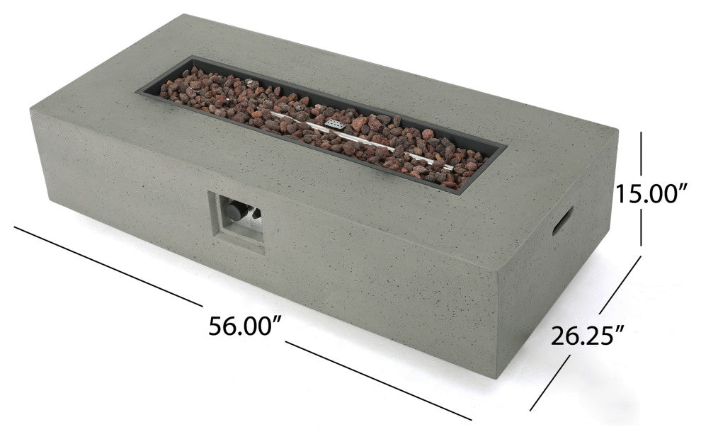 Coral Bay Outdoor Aluminum Khaki Chat Set With Fire Table, Light Gray