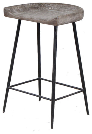 Uttermost Cordova Carved Wood Counter Stool