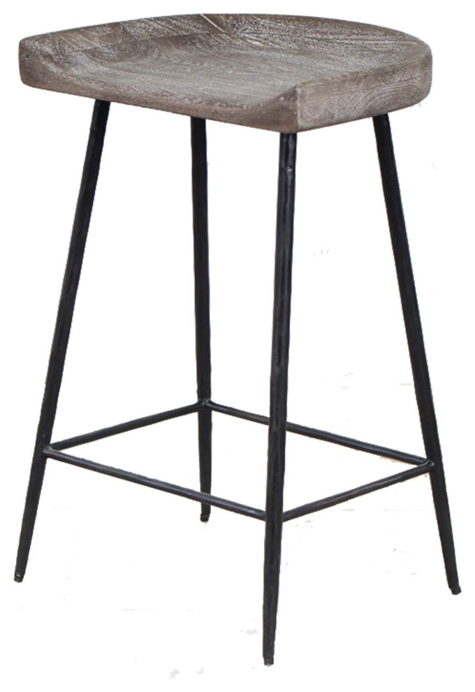 Uttermost Cordova Carved Wood Counter Stool