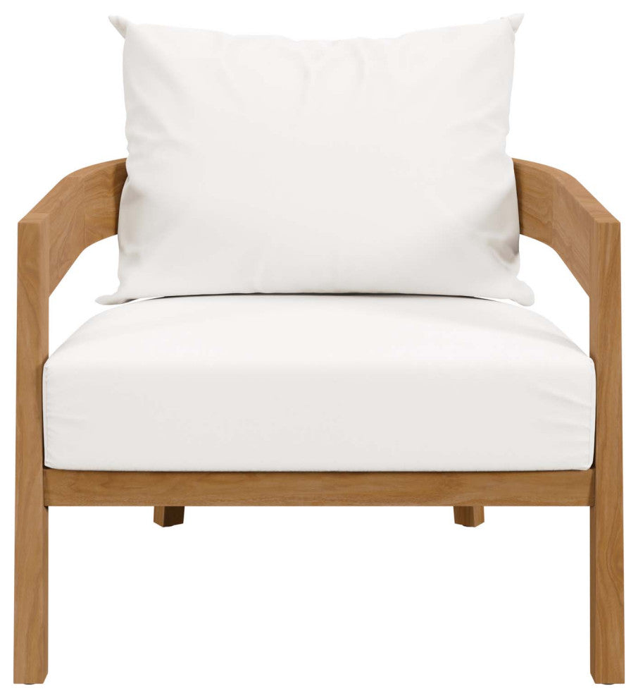 Brisbane 3-Piece Teak Wood Outdoor Patio Outdoor Patio Set, Natural White