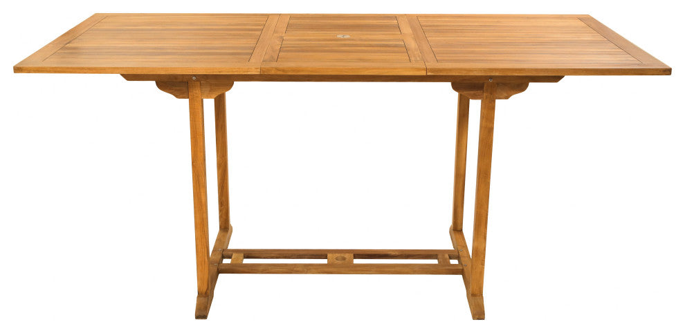 Teak Wood Elzas Rectangular Outdoor Patio Extension Bar Table