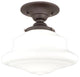 Petersburg 1-Light Semi Flush, Old Bronze, 10"