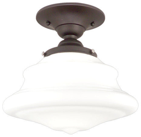 Petersburg 1-Light Semi Flush, Old Bronze, 10"