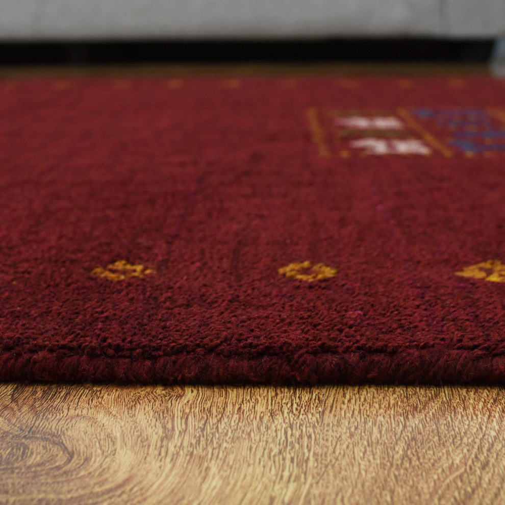 HAND KNOTTED LOOM SILK ECO-FRIENDLY AREA RUGS -6'x9',Rectangle,Red,Contemporary
