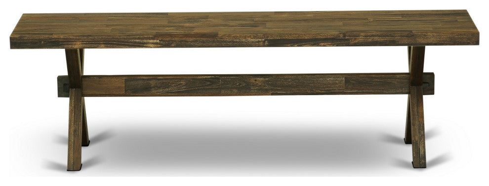 X-Style 15X60 In Dining Bench, Distressed Jacobean 418 Leg, Top Finish
