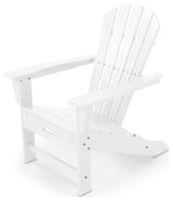 Polywood Palm Coast Ultimate Adirondack with Hideaway Ottoman, White